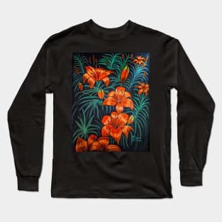 Tiger Lily Flowers Long Sleeve T-Shirt